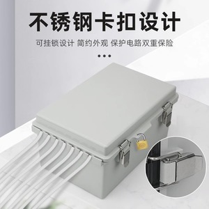 Caja de Distribución Impermeable de Plástico IP66 Gris Blanco Transparente con Puerto USB para Uso Doméstico y Exterior - Product Image 4