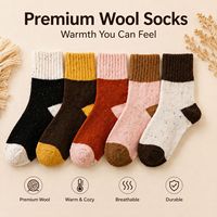 Chaussettes en laine pour femmes, mi-mollet, épaisses, chaudes, respirantes, pour l'hiver, décontractées, pour le commerce transfrontalier et la vente en gros