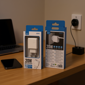 Cargador de pared de 20W con salida USB C y A, carga rápida para teléfonos y tabletas - Product Image 3