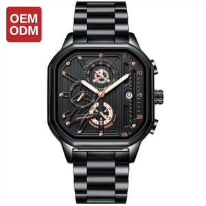 Reloj Poedagar de Lujo para Hombre, Cuadrado, de Cuarzo, con Correa de Acero Inoxidable, Resistente al Agua, Luminoso, Joyería OEM - Product Image 1