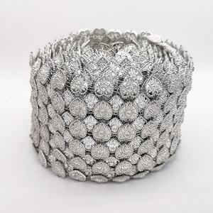 थोक 6 पंक्ति चांदी हार्ट प्लास्टिक स्फटिक लपेटें महिला असबाब के लिए नेट मेष - Product Image 3