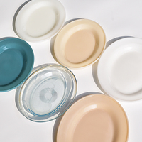 Großhandel türkische farbige Opal Abendessen Jade transparente Hochzeit ovale Glasplatten für Restaurant Trocken frucht Tablett
