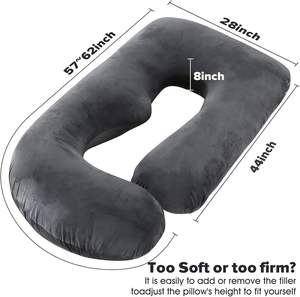 Gebelik yastığı s yan uyku J şekilli annelik vücut yastığı gebelik yastığı kafa boyun göbek desteği için WithJersey kapak - Product Image 3