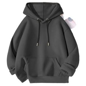 Men's Style Minimalist Hooded <b>Fleece</b> Pullover Sweatshirt Polyester/Cotton 300g Fabric Weight Solid Lining Loose Fit Winter - Product Image 1