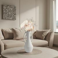 Vase en céramique artisanal transparent avec glaçure, style Art déco, pour décoration florale blanche, ornement de table, décoration intérieure