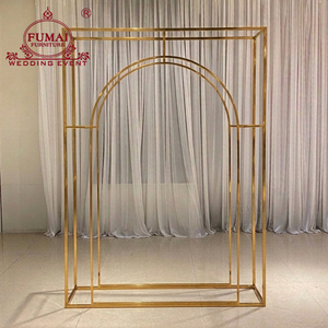 FUMAI Gold Metal Wedding <b>Arch</b> <b>Frame</b> Elegant Detachable Stage Decoration for Events - Product Image 1