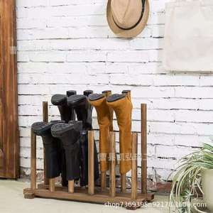 Estante de almacenamiento de botas de madera compuesta, estirador de botas lacado, escurridor de botas invertido, estante de almacenamiento de zapatos para el hogar - Product Image 1