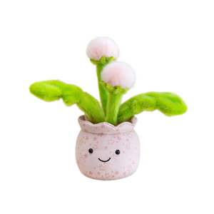 Pianta in Vaso di Peluche a Forma di Fiore di Iris Rosa, Morbida Decorazione Floreale Kawaii per la Casa, Regalo per Lei - Product Image 5