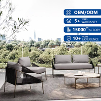 Ensemble de canapés modulaires en rotin pour l'extérieur, chaise sectionnelle en osier, table basse, sièges de salon