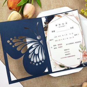 Nouvelle carte d'invitation papillon invitation de mariage fournitures de mariage carte de voeux de vacances conception de carte d'invitation d'affaires - Product Image 2