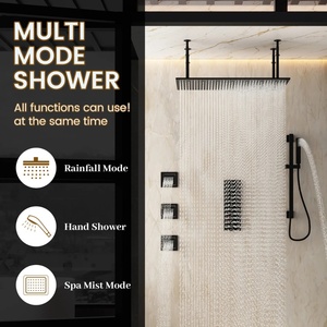 Cross-border 32*16 Inch Concealed Three-function Stainless Steel Matte Black Handheld Lifting Rod <b>Spray</b> Shower <b>Set</b> BXW-006 Conce - Product Image 4