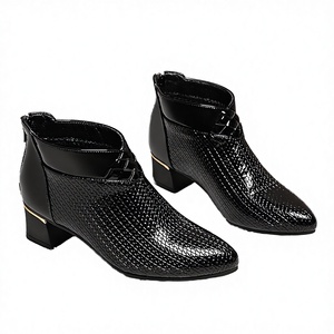 Nouvelles Bottines d'Hiver en Cuir Verni pour Femme, Style Habillé, Confortables, à Bout Pointu et Talon Carré de 5 cm - Product Image 2