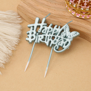 Adorno de vela de cumpleaños con diseño de mariposa, decoración para pastel de cumpleaños, suministros para fiestas, vela de cumpleaños con diseño de mariposa - Product Image 5