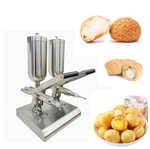 Dual-Head Manual Cream Filling Machine for Croissants, Cream Puffs and ...