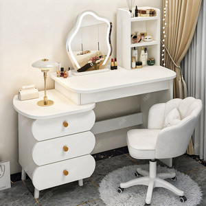 Table de maquillage moderne de luxe pour femme, <span class=keywords><strong>avec</strong></span> éclairage, miroir et chaise, en vente - Product Image 4