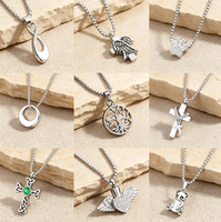 Collier pendentif multi-styles en acier inoxydable avec flacon de parfum croix panda, unisexe, créatif, polyvalent, bijou de mode pour couple, cadeau