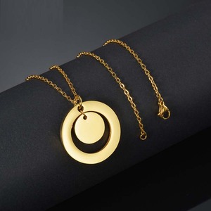 Custom Initial <strong>Necklace</strong> 316 Stainless Steel Round Disk Blank <strong>Necklace</strong> Dainty <strong>Coin</strong> Chain Jewelry Women - Product Image 5
