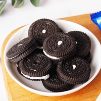 Biscuits Halal en Gros Mini Sandwichs au Chocolat et à la Crème 376g, Biscuits Noirs en Vrac, Snack Exotique