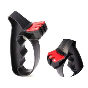 Afilador de cuchillos universal manual de plástico ABS con perilla de ajuste roja para uso en cocina y exteriores - Product Image 3