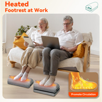 Repose-pieds pour le travail sous le bureau, tabouret ergonomique chauffant, hauteur réglable, 2 niveaux de chauffage et 3 modes de massage vibrants