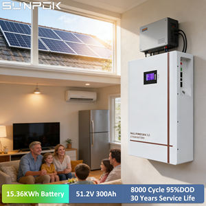 Sistema Solar SUNPOK 51.2V 300ah, Batería de Litio Lifepo4 de 48V, <span class=keywords><strong>Powerwall</strong></span> de 15kwh, Sistema Solar de 15KW, Batería de Almacenamiento Doméstico - Product Image 1