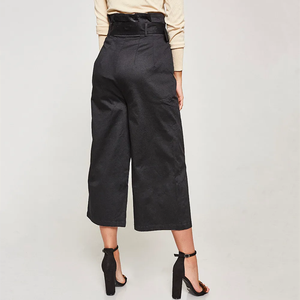 Nuevo dise&amp;ntilde;o <span class=keywords><strong>de</strong></span> alta correa <span class=keywords><strong>de</strong></span> papel tipo <span class=keywords><strong>de</strong></span> bolsa y cintur&amp;oacute;n Pantalon <span class=keywords><strong>Culotte</strong></span> Pantalones <span class=keywords><strong>de</strong></span> mujer - Product Image 4