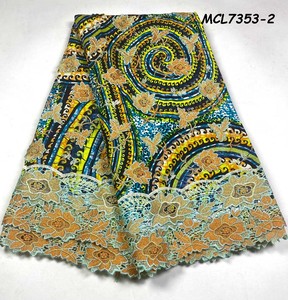 <span class=keywords><strong>Pagne</strong></span> Africain en Coton Ciré, Tissu Imprimé Motif Holand Grand Super <span class=keywords><strong>Doré</strong></span> - Product Image 3