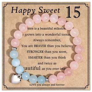 Pulsera de Piedras Naturales de Ágata con Cuentas de Zebra Rosa en Forma de Corazón, Regalo de <span class=keywords><strong>Cumpleaños</strong></span> para Mujer, Producto Nuevo y Moderno - Product Image 4