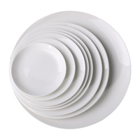 Assiette de table en porcelaine fine blanc pur, motif solide sous glaçure, logo personnalisé, compatible micro-ondes, style chinois, grande assiette occidentale