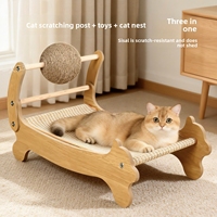 Tapis à gratter en sisal pour chat, lit douillet pour chat, tapis de jeu interactif tout-en-un, chaise longue pour chat extra-durable et simple
