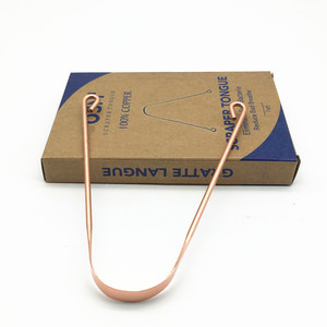Nettoyant de langue en cuivre pur réutilisable, grattoir de langue avec poignée, soins bucco-dentaires ayurvédiques - Product Image 4