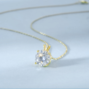 1-4ct moissanite מעבדה-תליון יהלום זהב לבן 14k מצופה 925 זהב לבן מצופה כסף סטרלינג שרשרת נשים - Product Image 6