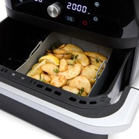 Friteuse à air électrique carrée moderne 9,5 L avec écran LED, contrôle numérique, fonctions de grillade et de cuisson, économe en énergie, polyvalente pour usage domestique