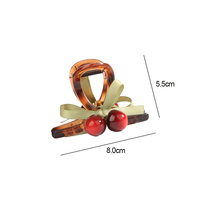 Haarclip met kersen-hanger voor dames en meisjes, medium strik van lint, plastic haaraccessoires clip