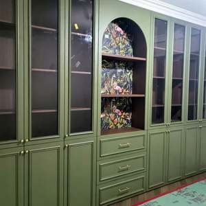 Librería Flotante Convertible de Madera de Estilo Europeo Moderno, Hecha a Medida, para Biblioteca, Sala de Estar, Escuela, Villa, Estudio, Bar en Casa - Product Image 1