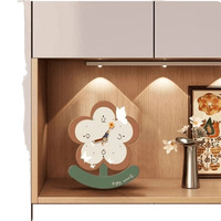 Reloj de Escritorio Moderno Minimalista de Estilo Nórdico con Cristal Esmerilado, Diseño Floral, Movimiento de Segunderos Saltantes, para Mesas y Muebles de TV