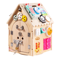 Casa de Madera Giratoria Educativa Montessori, Aprendizaje Sensorial Preescolar, Habilidades para la Vida, Juguetes Finos, Rompecabezas de Madera