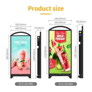 Standalone p2.5mm LED pin Poster kiosk có thể gập lại quảng cáo di động pin Powered kỹ thuật số biển áp phích màn hình - Product Image 3