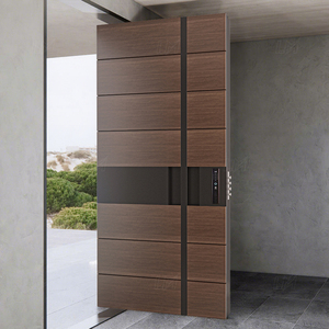 Puerta Principal Exterior de Madera Pivotante Personalizada, Resistente a la Corrosión, Libre de Formaldehído, Estilo Americano de Lujo, en Oferta - Product Image 2