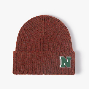 Otoño Invierno adulto cálido Multi Color sólido acrílico personalizado Unisex acrílico puños liso gorro de punto - Product Image 4