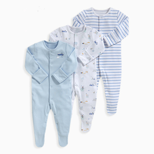 Set di 3 Body a Maniche Lunghe per Neonati, Unisex, 100% Cotone, Alta Qualità, Pigiama Invernale per Bambini - Product Image 1