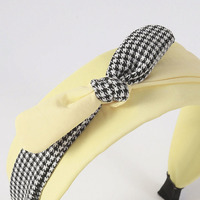 Serre-tête large en tissu à nœud, motif écossais color block, antidérapant, pour femme, accessoire de mode pour le quotidien et les trajets