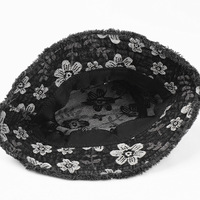 Casquette de pêcheur en denim à motif floral vintage, bord effiloché, chapeau de soleil décontracté pour femmes, idéal pour les voyages quotidiens