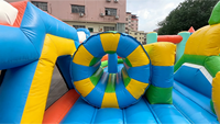 Parc de jeux gonflable personnalisé en gros avec jeu de basket, château gonflable géant avec toboggan à vendre