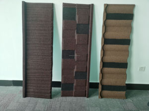 Design moderne durable et élégant DX51D Tuiles métalliques revêtues de pierre résistantes à la chaleur pour les toits d'appartement, d'hôtel et de villa - Product Image 3