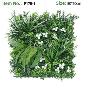 Pannello di Siepe Artificiale 50x50cm con Piante Verdi <span class=keywords><strong>e</strong></span> Fiori <span class=keywords><strong>Bianchi</strong></span> per Decorazione di Giardini, Hotel <span class=keywords><strong>e</strong></span> Sfondi Commerciali - Product Image 5