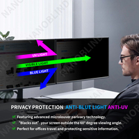 Filtro de Pantalla de Privacidad de 22 Pulgadas, 4 Vías/360 Grados, para Monitor de Computadora Panorámico 16:10, Protección de Datos Confidenciales, Película Antideslumbrante