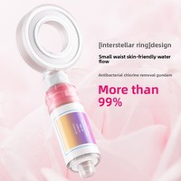 Pommeau de douche simple chromé avec filtre en coton PP jet de pluie haute pression en céramique ABS pour une utilisation en appartement Design mural moderne