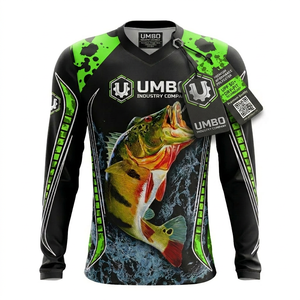 Camiseta de Pesca de Manga Larga para Hombre, Ropa de Pesca de Alto Rendimiento, Material Ligero y Transpirable, Ajuste Cómodo - Product Image 1