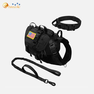 사용자 정의 전술 패딩 무거운 의무 조정 가능한 패션 서비스 개 목걸이 가죽 끈 배낭 하네스 스카프 큰 개를위한 풀 세트 없음 - Product Image 5